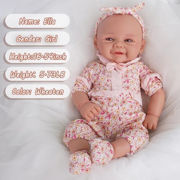 🆕 Full Body Platinum Silicone Baby Dolls Newborn  Ella-wheaten Reborn Baby Girl - Picture 6 of 8
